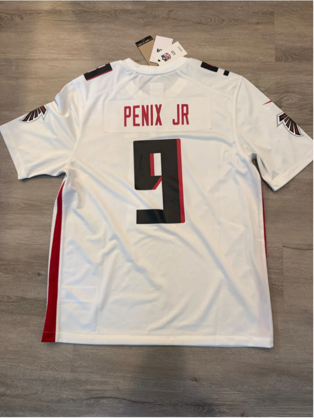 Men's Nike Atlanta Falcons Michael Penix Jr. #9 White Jersey Size L